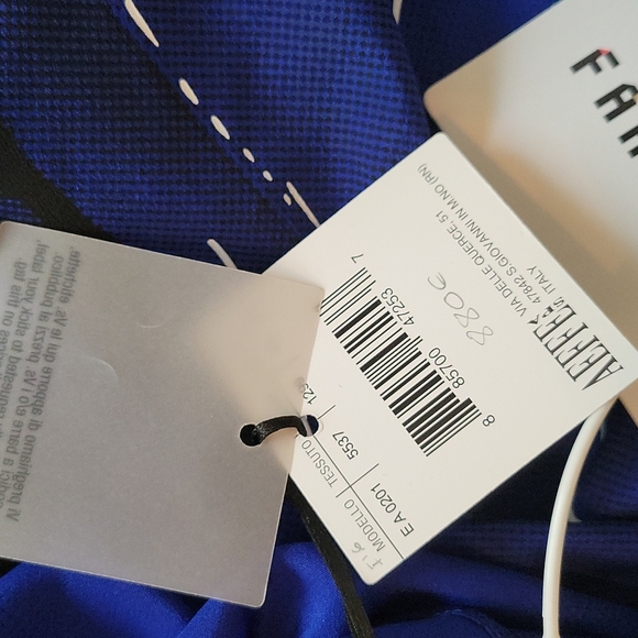 MOSHINO Blouse, Blue, Black & White Size 44 (US 10) NWT - Picture 5 of 5